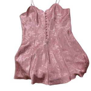 Victoria’s Secret dusty pink satin jacquard chemise size L